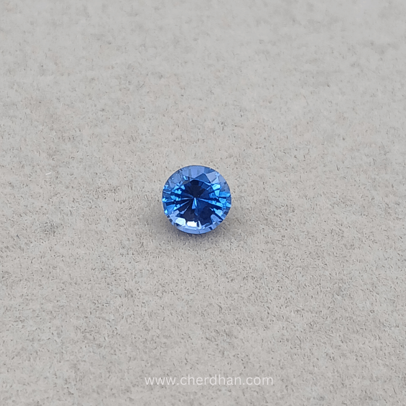 Beautiful Cornflower Blue Round cut sapphire, 1.20 carats, sourced from Sri Lanka for custom jewelry.