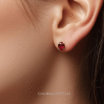 January birthstone garnet earrings in 925 silver for women