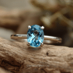 Luxury artisanal blue topaz ring handcrafted with natural unenhanced gemstone